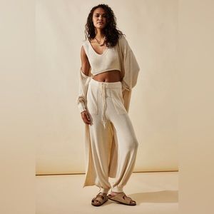 Free People Cream Sweater Set